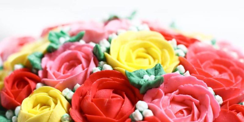 Korean buttercream cake, homemade flower cake, premium lapis Surabaya, birthday cake Jakarta, rose flower